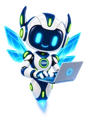 Prism Wings Dot in the type laptop pose.