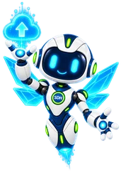 Prism Wings Dot in the cloud upload pose.