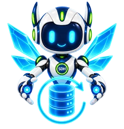 Prism Wings Dot in the database backup pose.