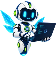 Prism Wings Dot in the coding terminal pose.