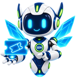 Prism Wings Dot in the support ticket pose.