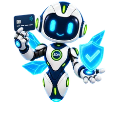 Prism Wings Dot in the secure payment pose.