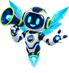 Prism Wings Dot in the affiliate megaphone pose.