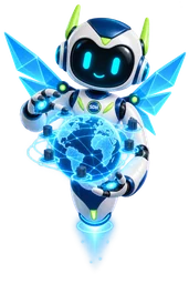 Prism Wings Dot in the datacenter globe pose.