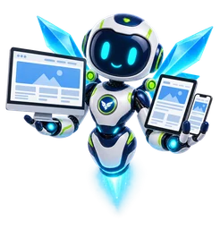 Prism Wings Dot in the responsive devices pose.