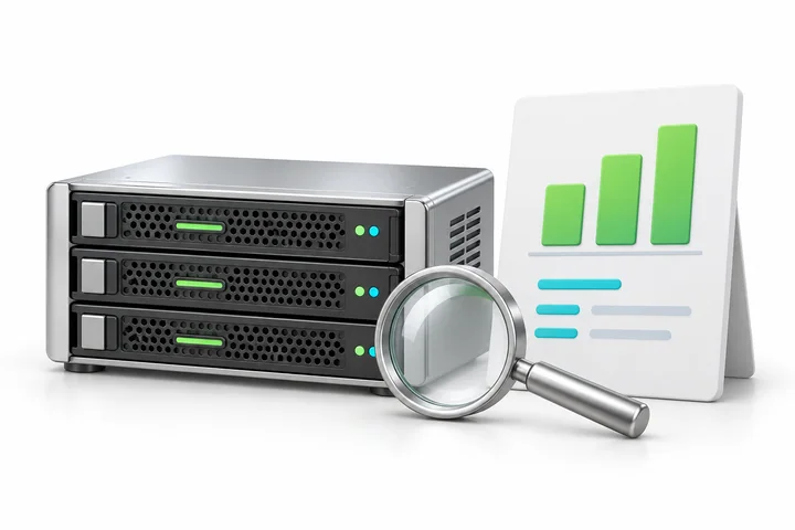 A technical report, review magnifier and server representing ongoing improvement.