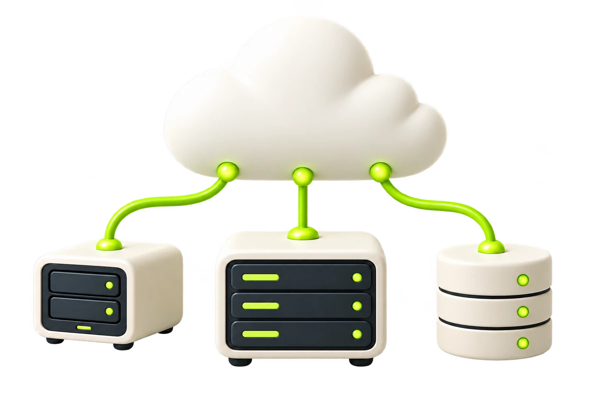 Illustration of connected infrastructure and cloud platforms.