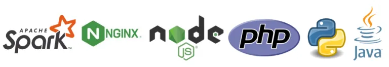 Application platform logos including Python