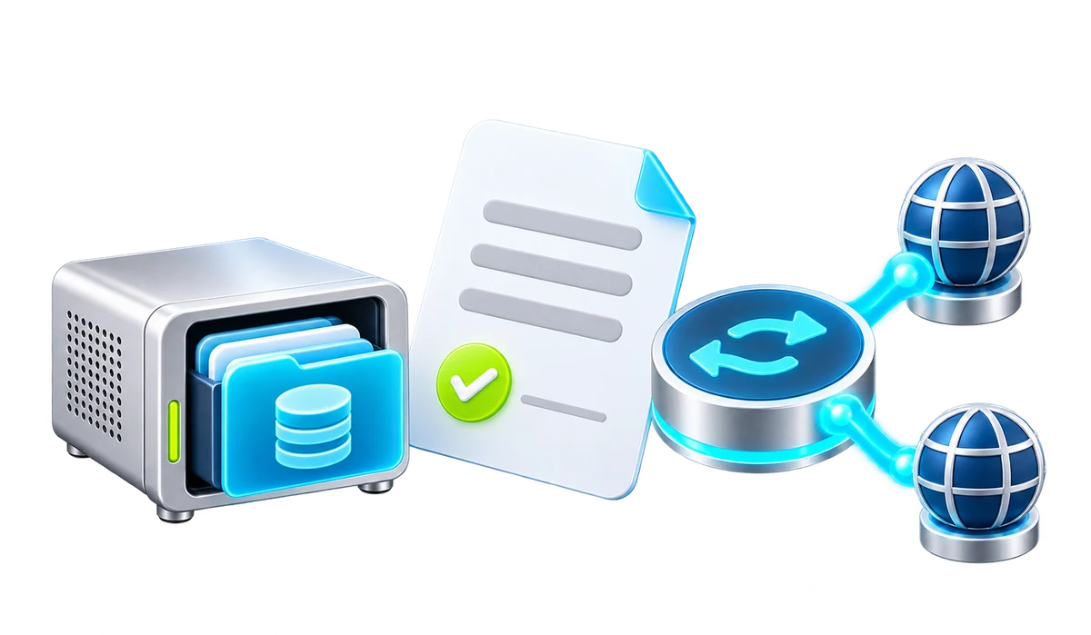Backup storage, an approval document and domain routing controls for an agreed migration plan.
