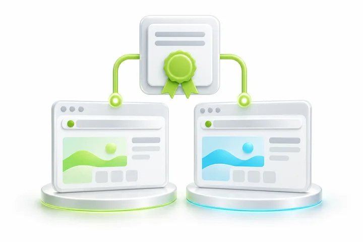Certificate naming illustration for SDH EV Multi-Domain SSL: example.org.