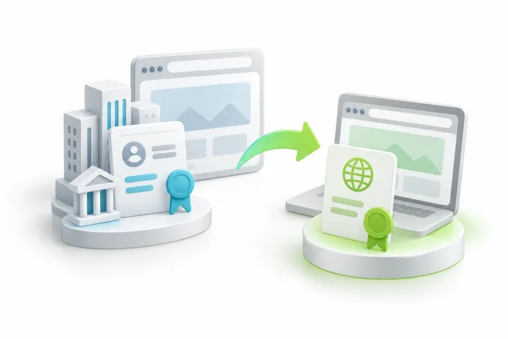 Alternative certificate choice: SDH Standard SSL.