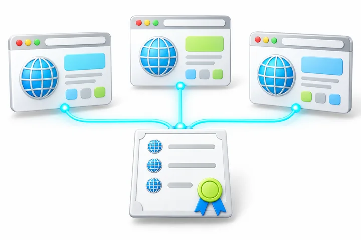 Certificate naming illustration for SDH Multi-Domain SSL: portal.example.net.