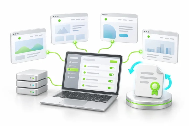 Illustration for SDH Multi-Domain SSL: Several related websites.