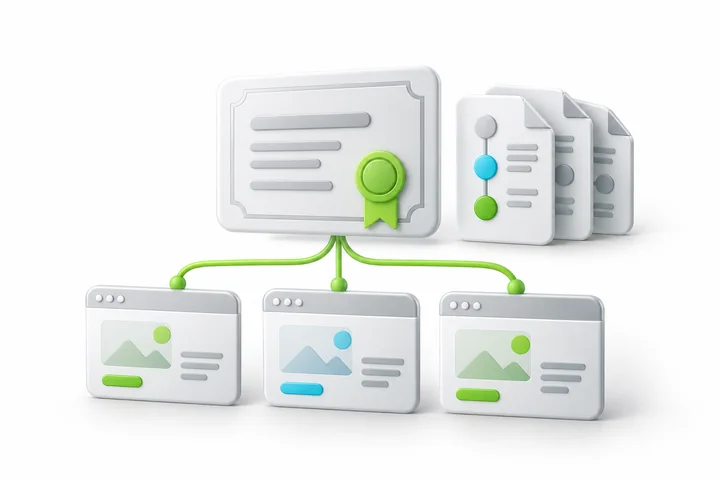 Issued certificate materials for SDH Multi-Domain SSL.
