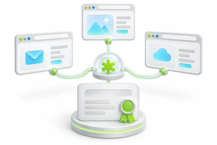 Certificate naming illustration for SDH OV Wildcard SSL: portal.example.com.