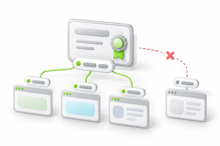 Certificate naming illustration for SDH OV Wildcard SSL: app.portal.example.com.