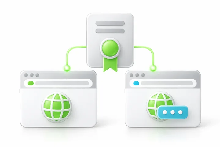 Certificate naming illustration for SDH Standard SSL: www.example.com.