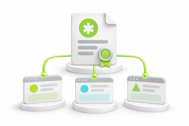 Alternative certificate choice: SDH Standard Wildcard SSL.