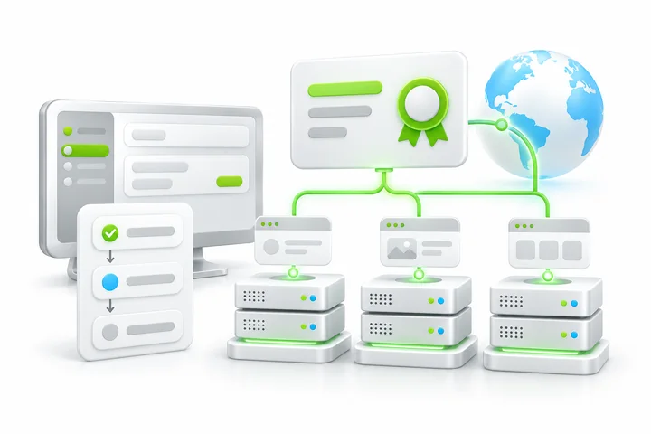 Illustration for SDH Standard Wildcard SSL: A domain-controlled environment.