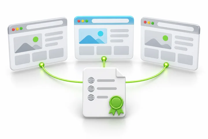 Alternative certificate choice: SDH Multi-Domain SSL.