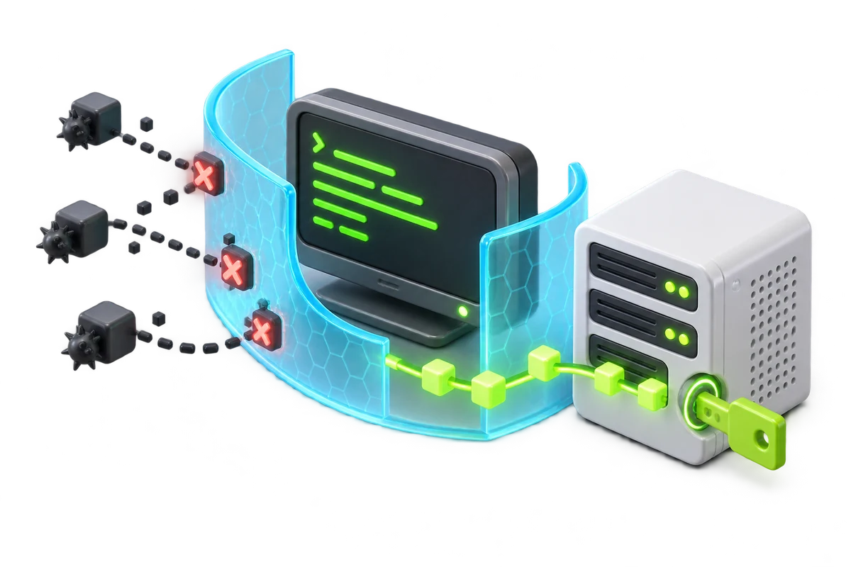 SDH illustration of linux server security.