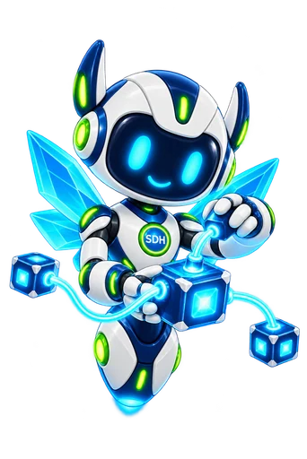 Prism Wings Dot connecting a master hub to server nodes.