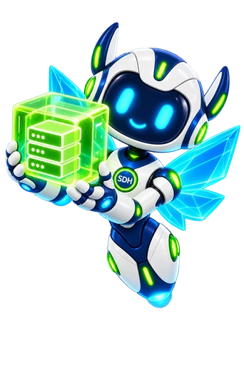 Prism Wings Dot lifting a virtual server resource cube.